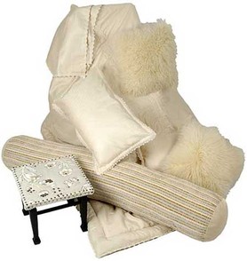 Luxurious Bedding with Stool