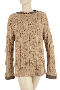 Free-size knitted sweater fawn