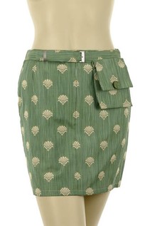 Skirt in Multi tone Green & Cream