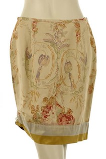 Skirt linen/silk patchwork