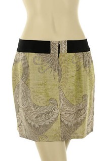 Skirt Linen Green Pattern